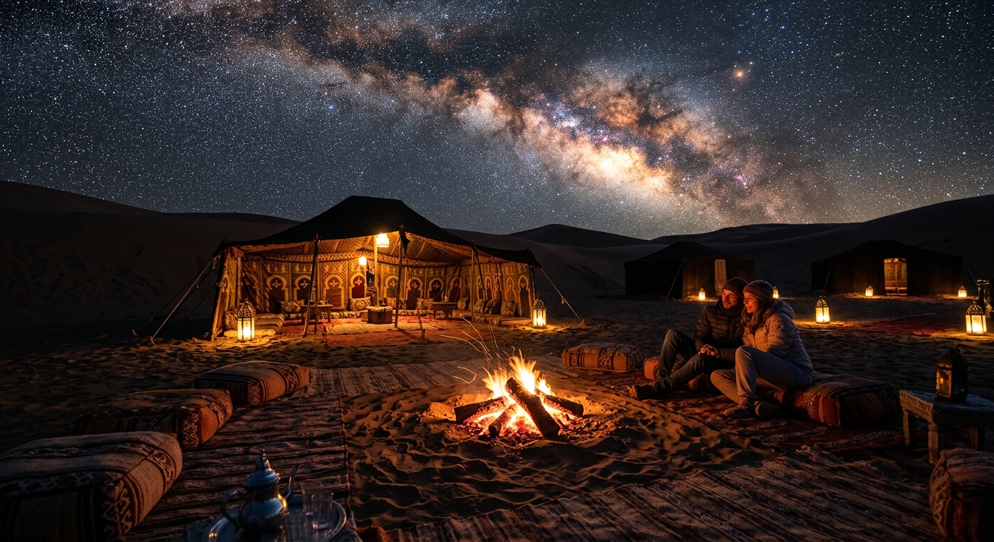 Desert camp fire